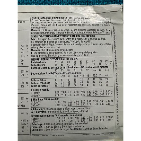 McCalls 3694 Sewing pattern dress mini dress hoodie size 4 6 8 10 12 - Picture 5 of 5